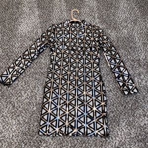 Black, rose gold sequin LULUS dress